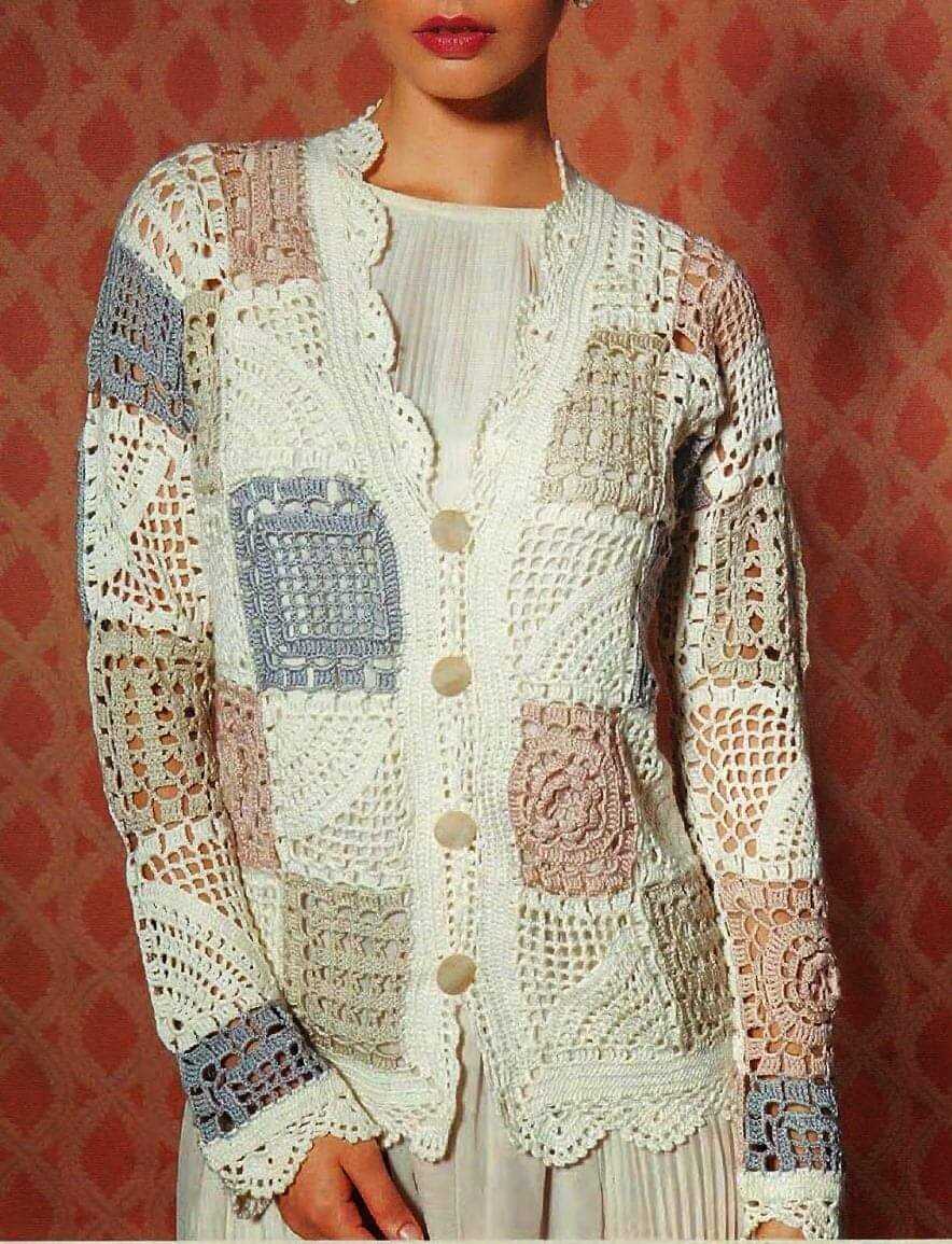 Knitted patchwork cardigan pattern free