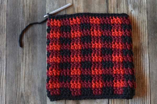 Checkered knit pattern