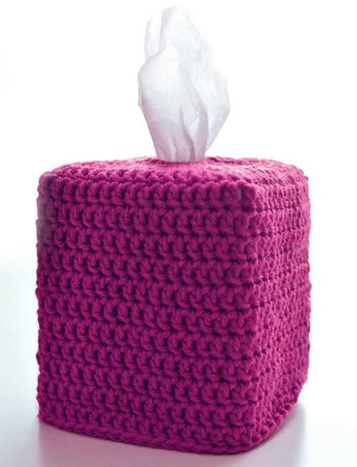 Knitted tissue box cover pattern