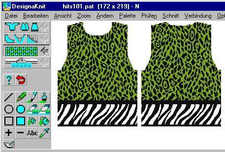 Knitting machine pattern software