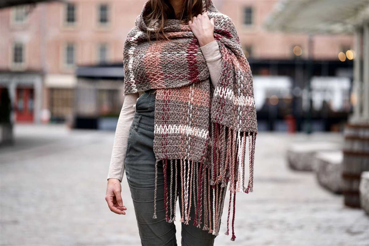 Blanket scarf pattern knit