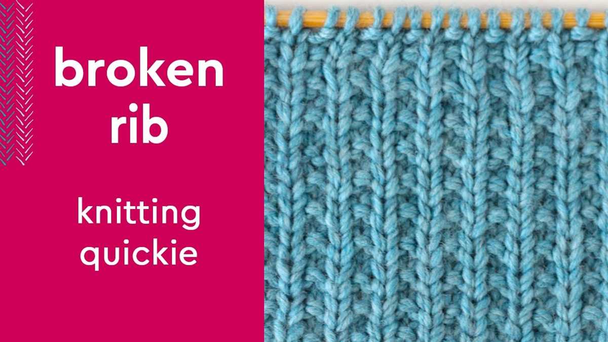 Broken rib stitch knitting pattern