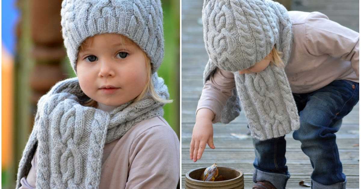 Childrens hat and scarf set knitting pattern