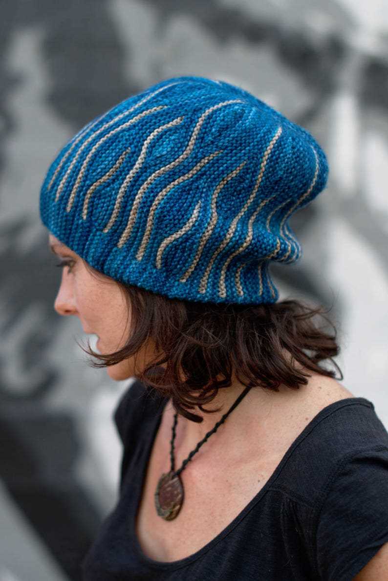 Bulky yarn slouchy hat pattern knit
