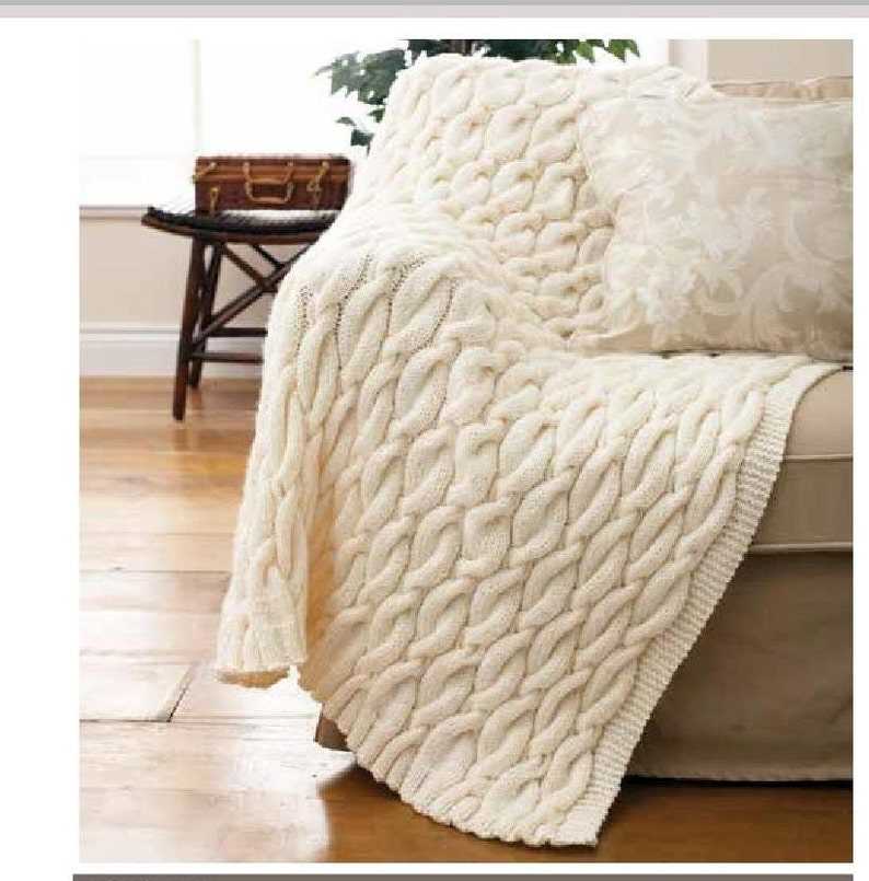 Cable knit throw blanket pattern