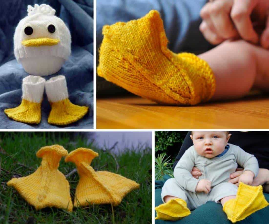 Knitted duck feet pattern