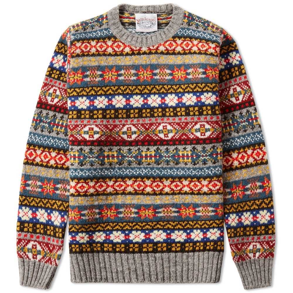 Knit fair isle heart pattern