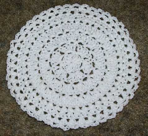 Round knitted dishcloth pattern