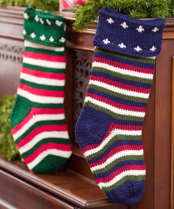 Knit stockings christmas pattern