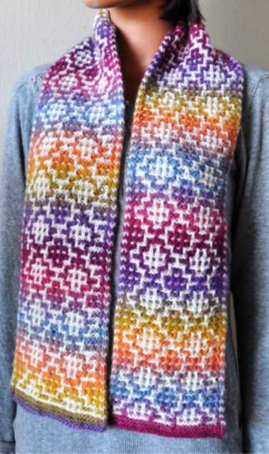 Mosaic scarf knitting pattern