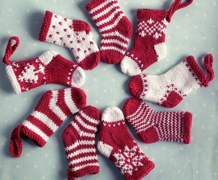 Knitting pattern mini christmas stocking