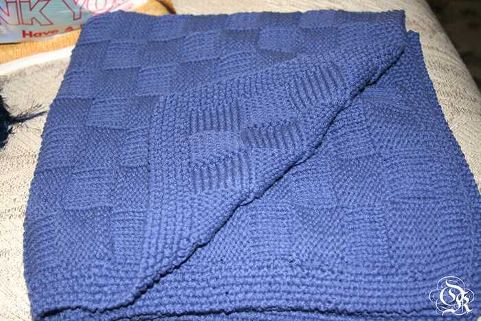 Knit basketweave blanket pattern