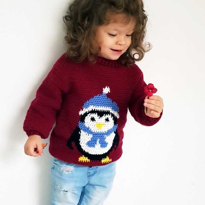 Knitted penguin jumper pattern