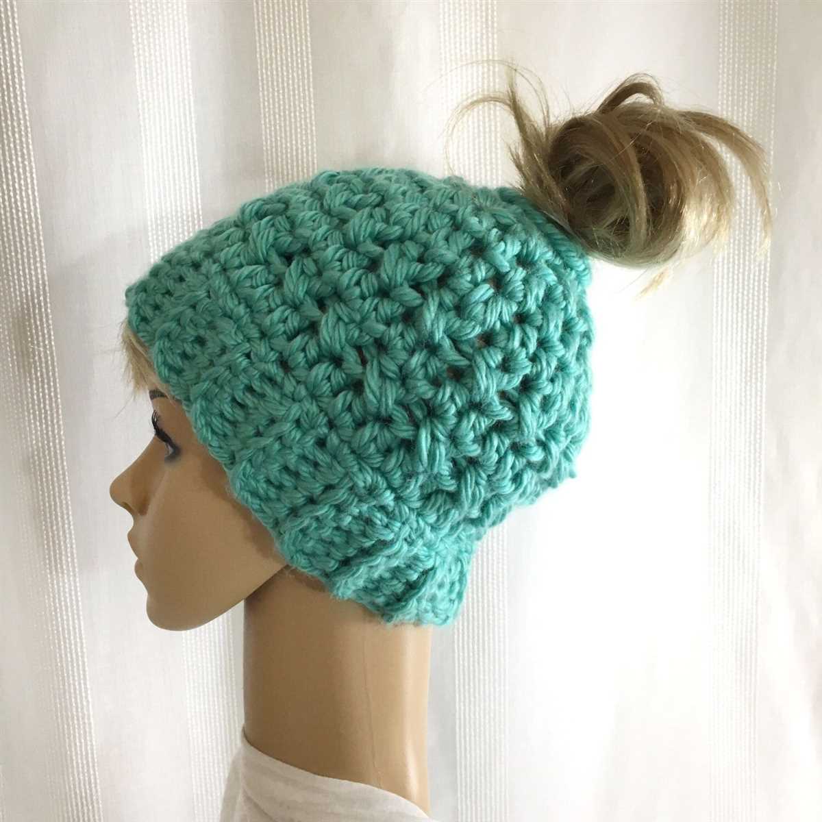 Messy bun hat knitting pattern straight needles