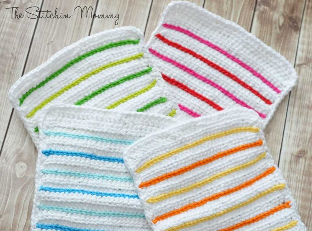 Striped dishcloth knit pattern