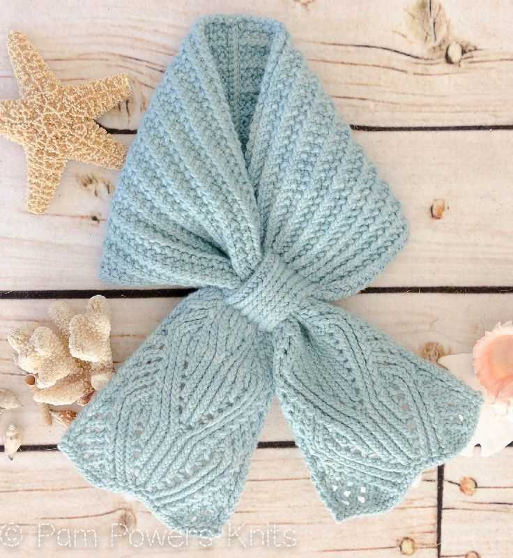 Lace keyhole scarf knitting pattern