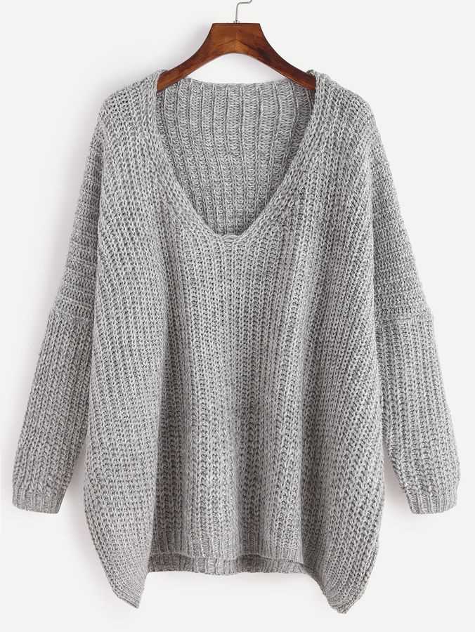 Drop shoulder knit sweater pattern