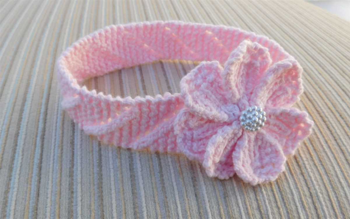 Knit flower pattern for headbands