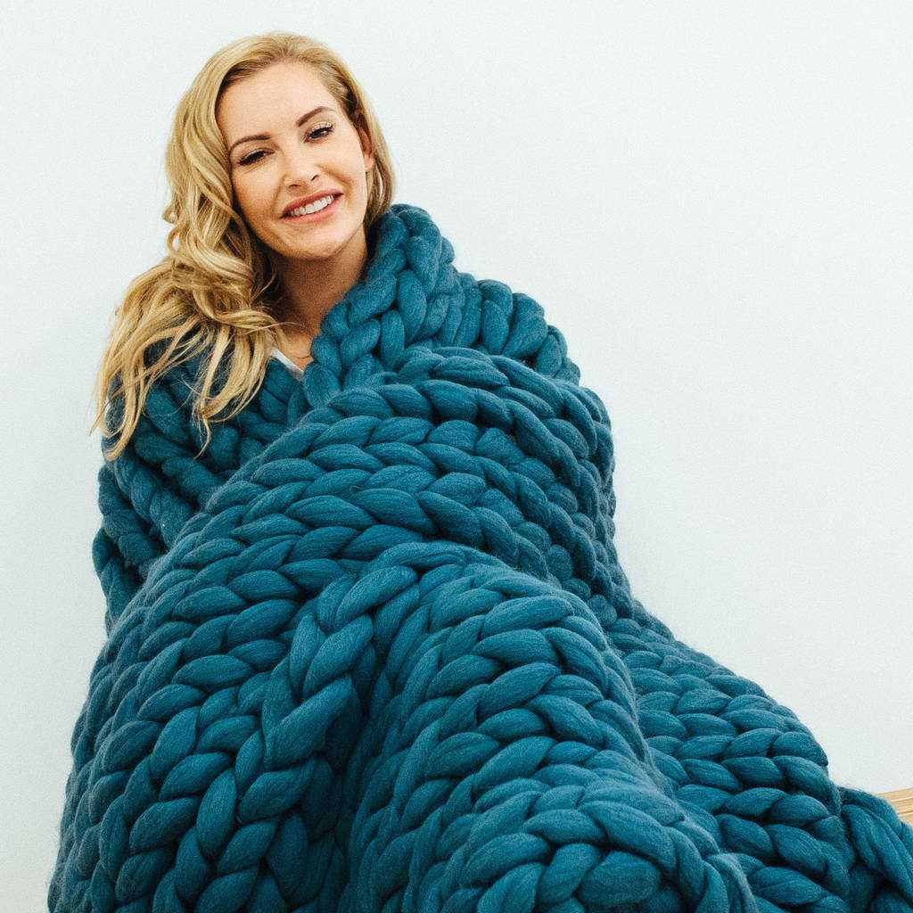 Large chunky knit blanket pattern