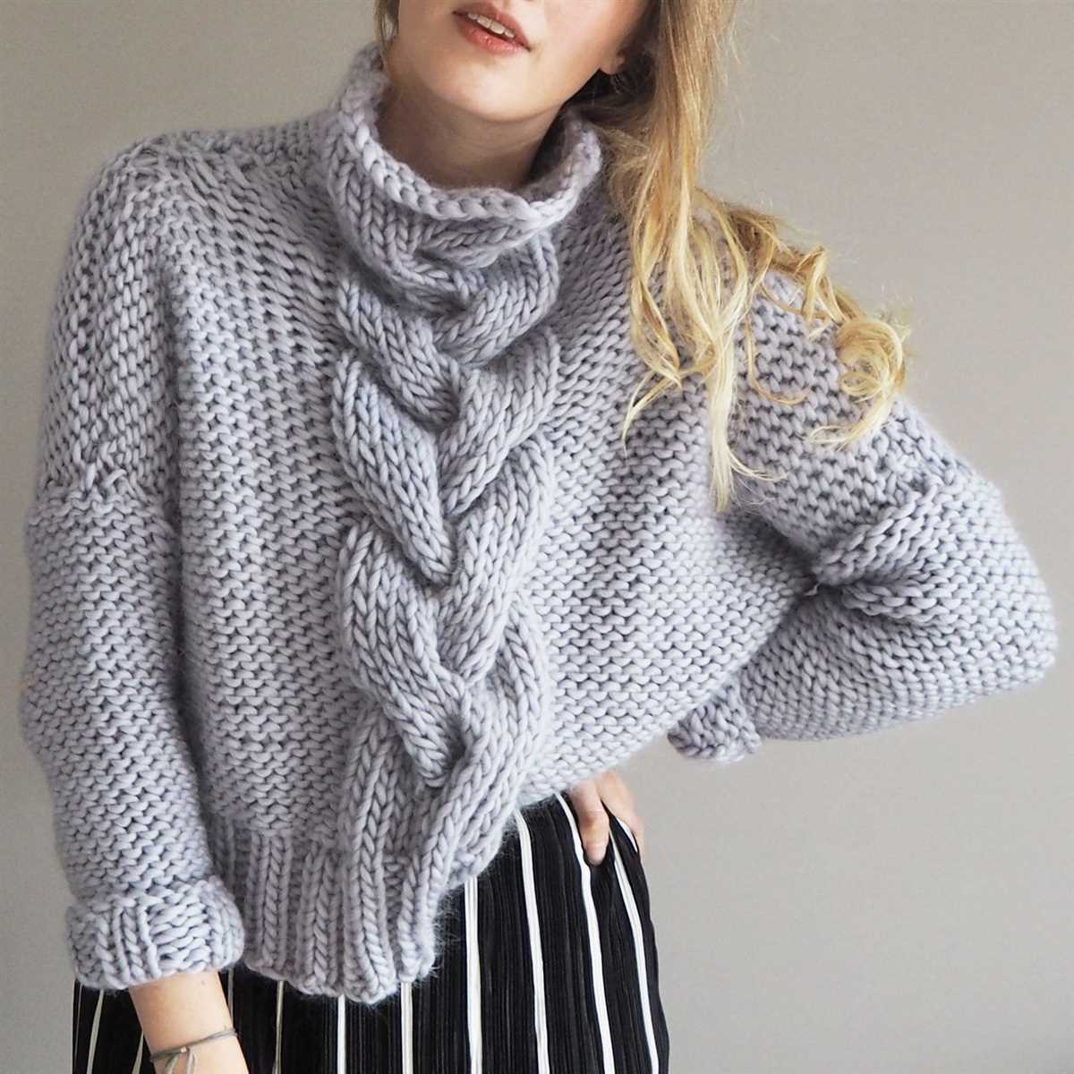 Oversized cable knit sweater pattern