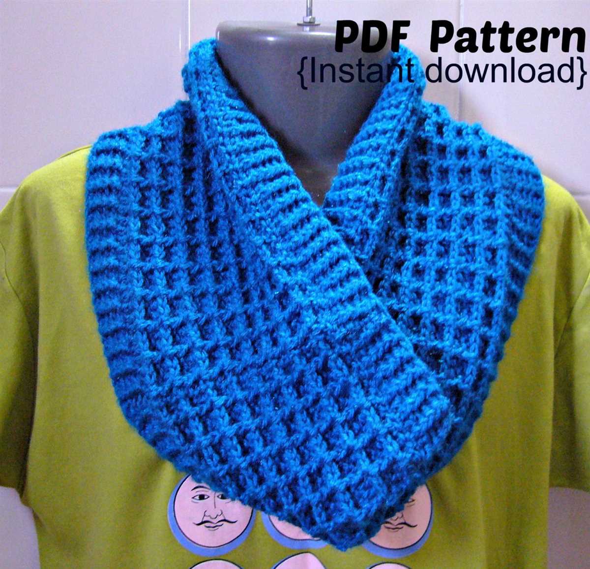 Knit waffle stitch scarf pattern