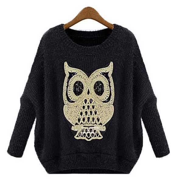 Owl knit sweater pattern