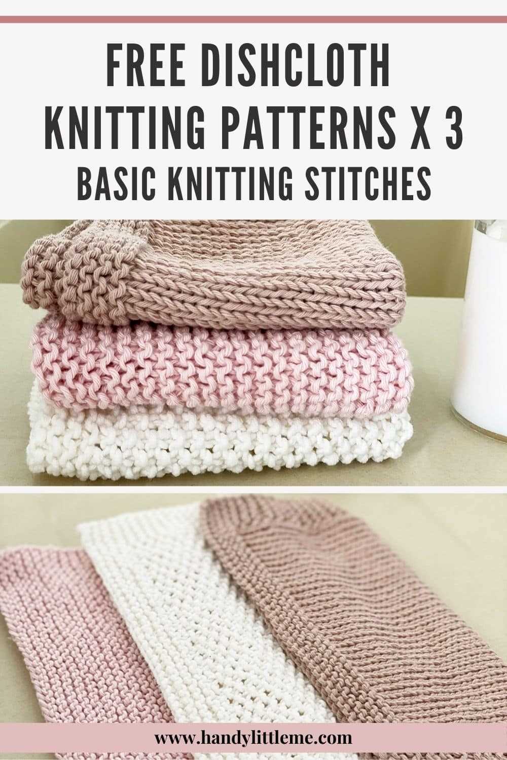 Corner to corner knitted dishcloth pattern