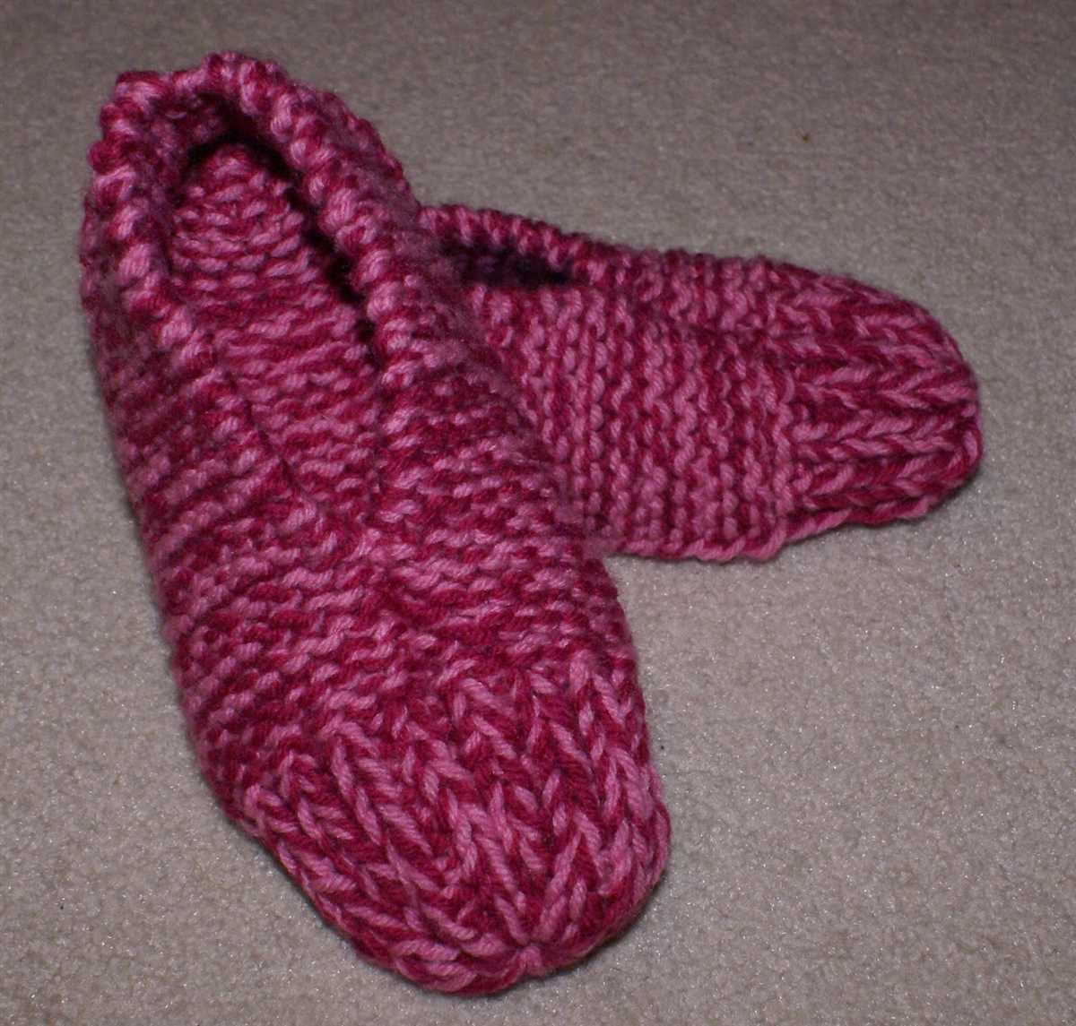 Pattern for knitted slippers free