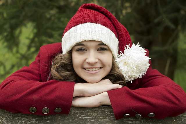 Pattern knitted santa hat