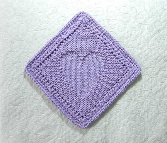 Pattern for knitted dishcloth on diagonal
