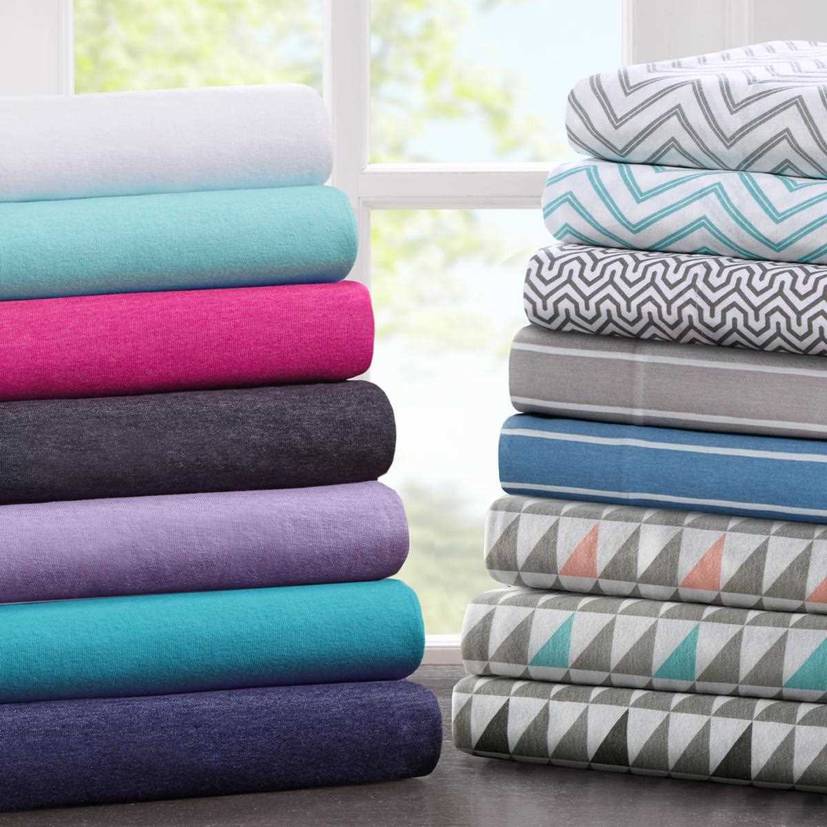 Patterned jersey knit sheets