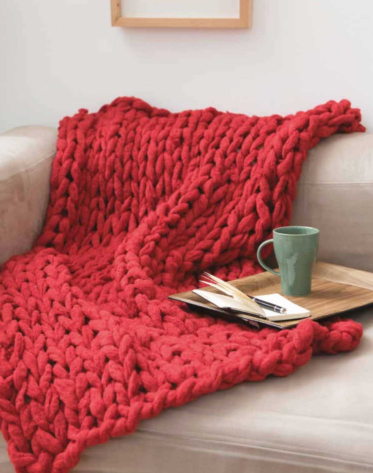 Arm knitted blanket pattern