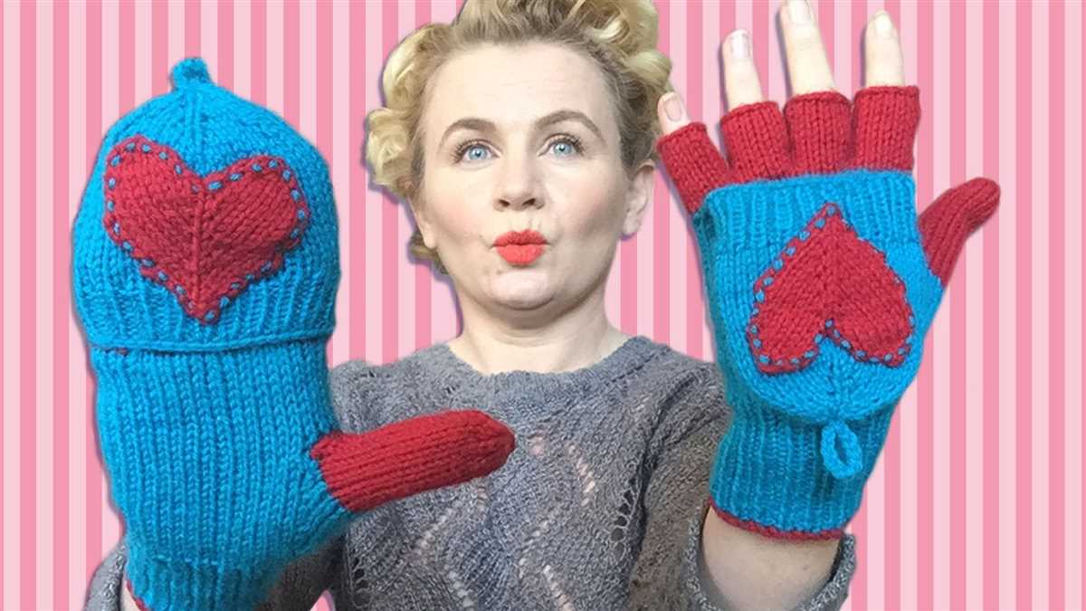 Free knitting pattern for fingerless gloves with mitten flap