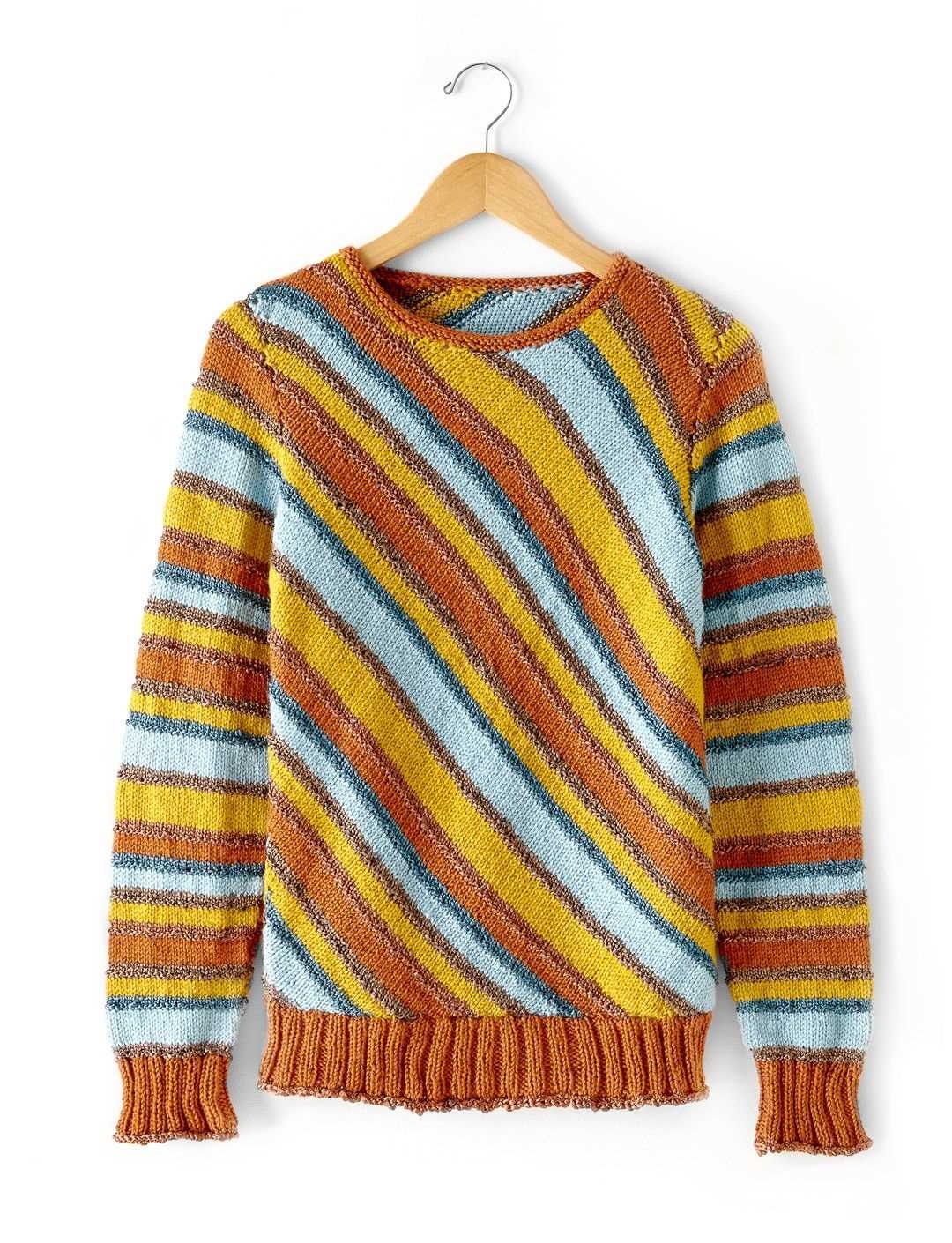 Striped knitted sweater pattern
