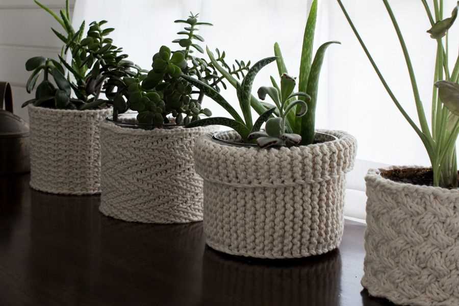 Plant cozy knitting pattern