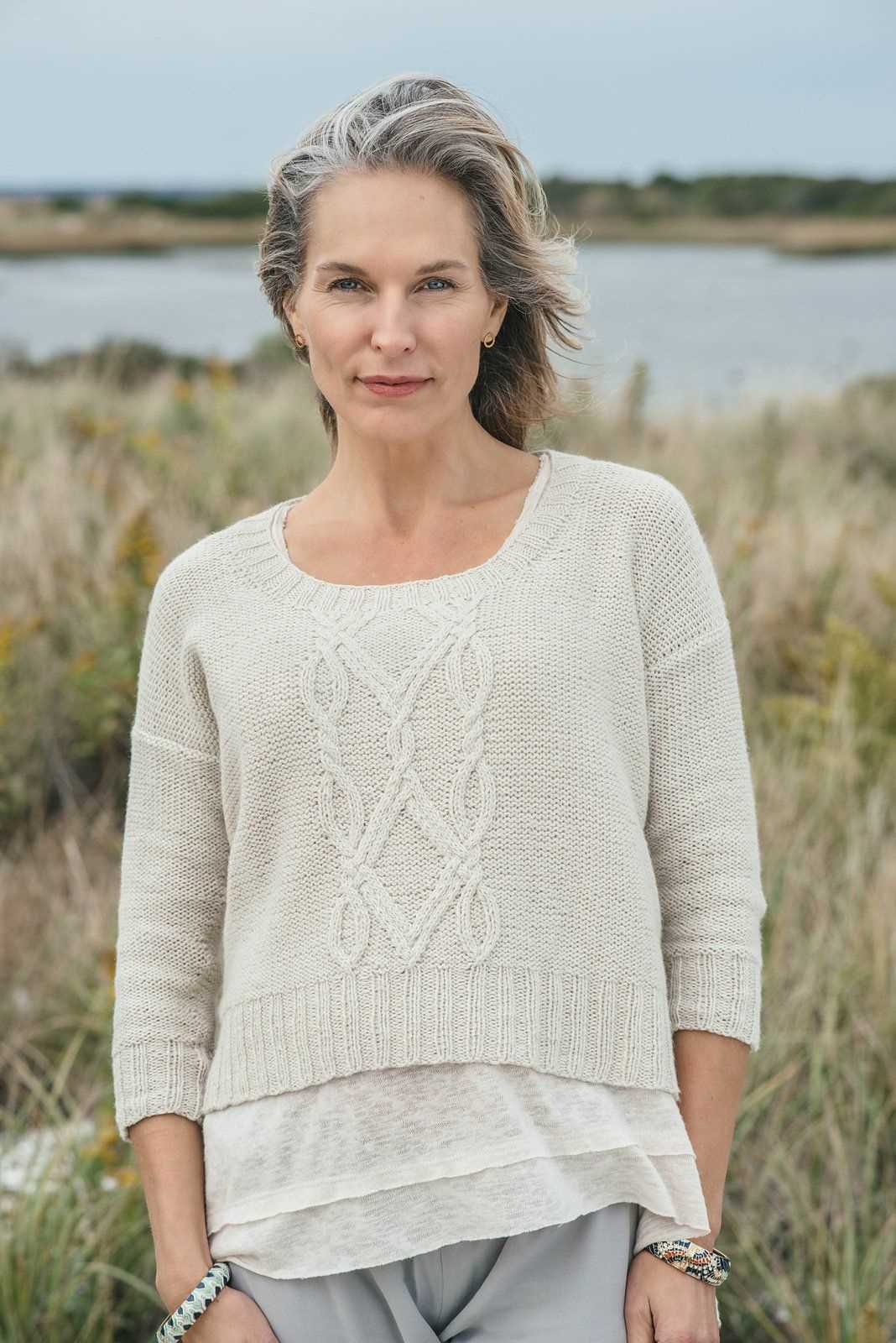 Cropped boxy sweater knitting pattern
