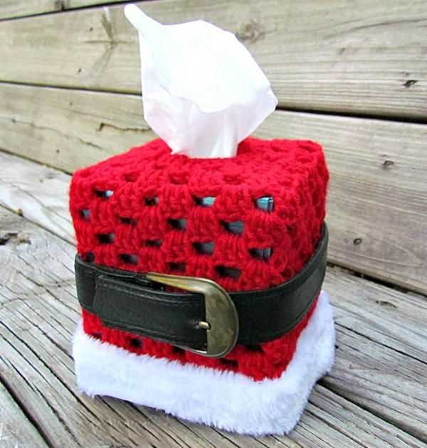 Knitted tissue box cover pattern
