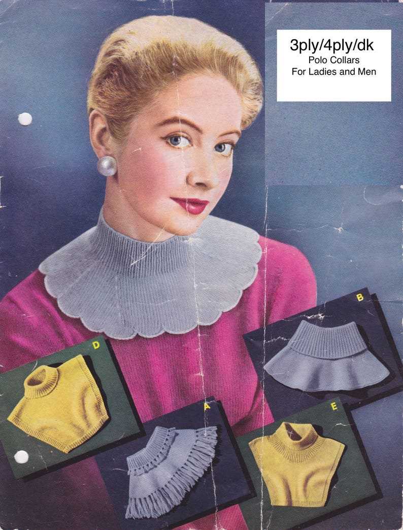 Polo neck knitting pattern