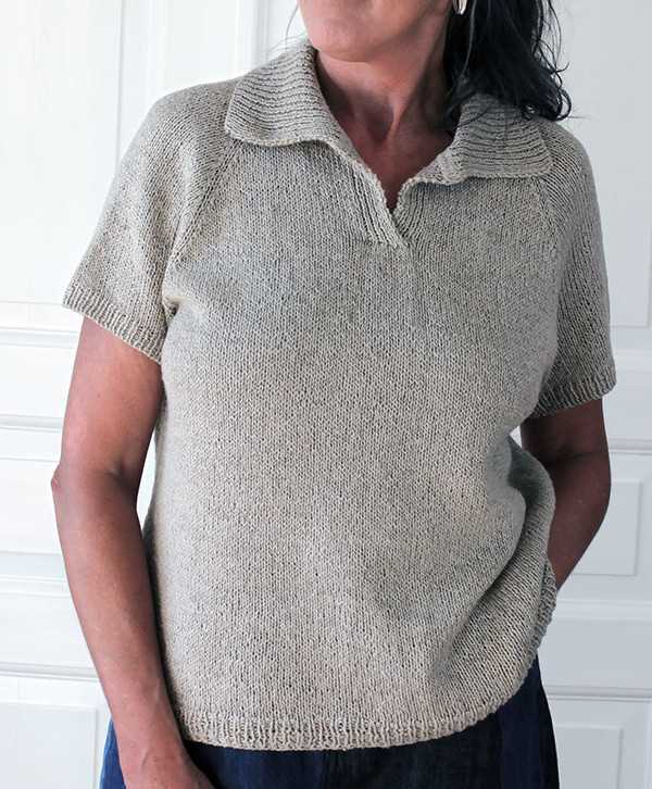 Polo neck sweater knitting pattern