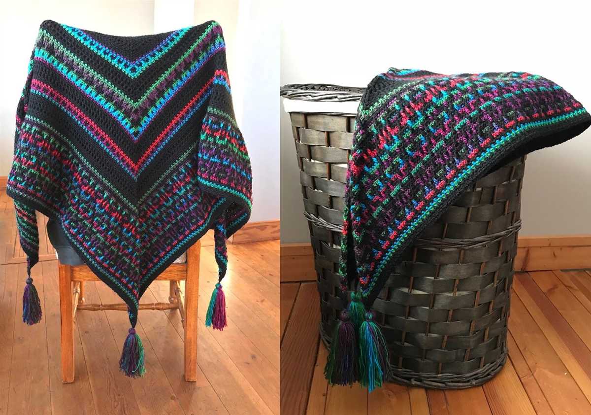 Mosaic shawl knit pattern