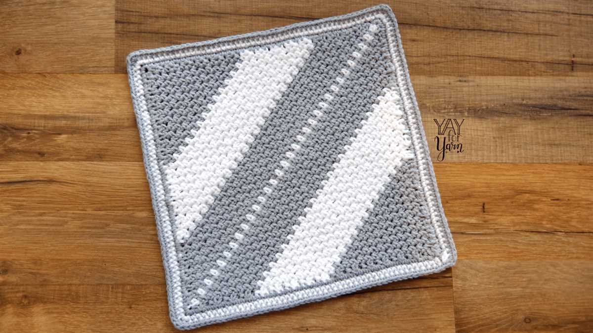 Corner to corner knitted dishcloth pattern