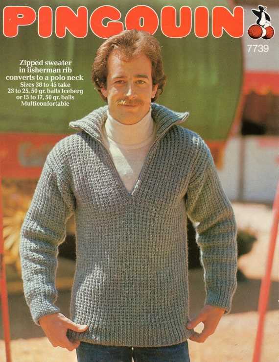 Download a PDF of a Knitting Pattern for Men's Sweater Mens sweater knitting pattern pdf