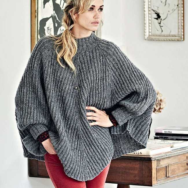Ladies poncho knitting pattern