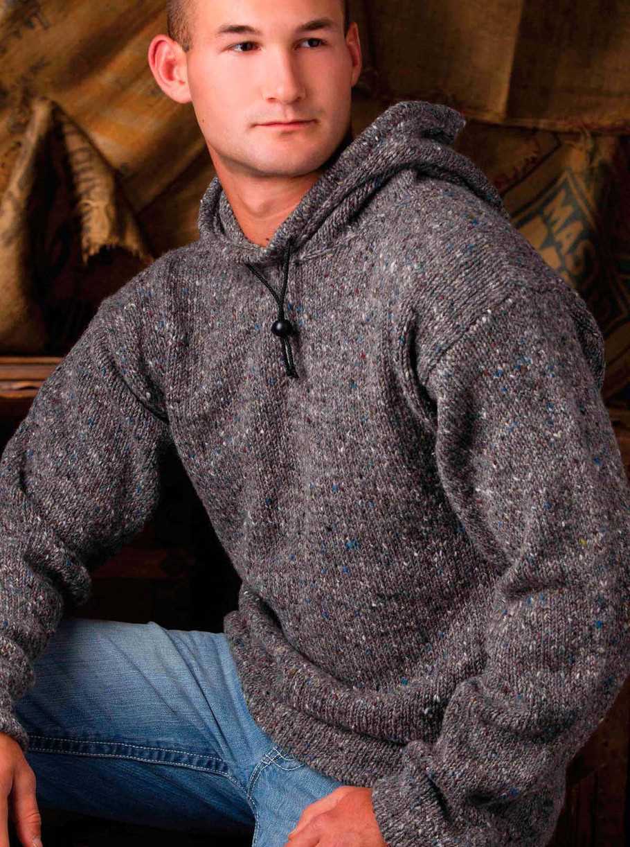 Men's knitted hoodie pattern