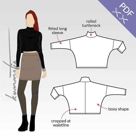 Long sleeve crop top knitting pattern