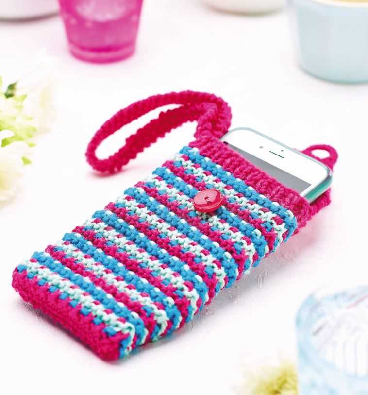 Knitted cell phone case pattern