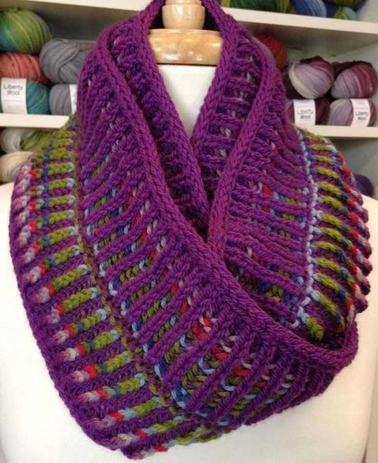 Brioche cowl knitting pattern