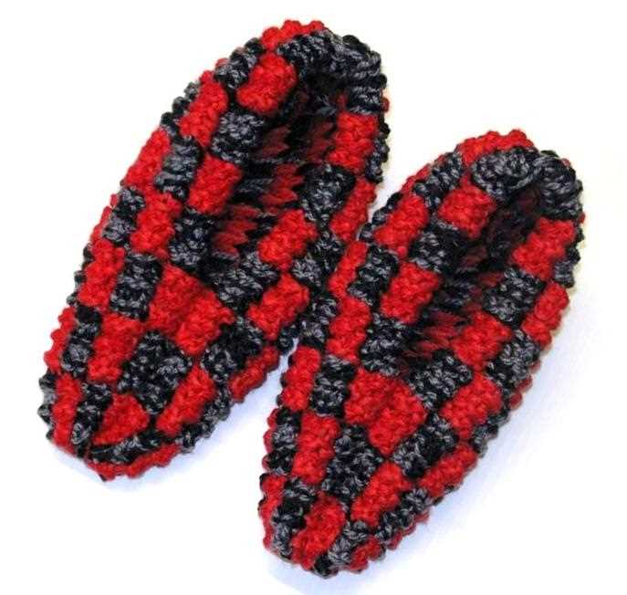 Pattern for knitted slippers from phentex