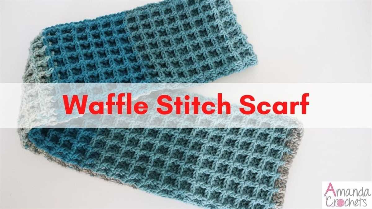 Knit waffle stitch scarf pattern