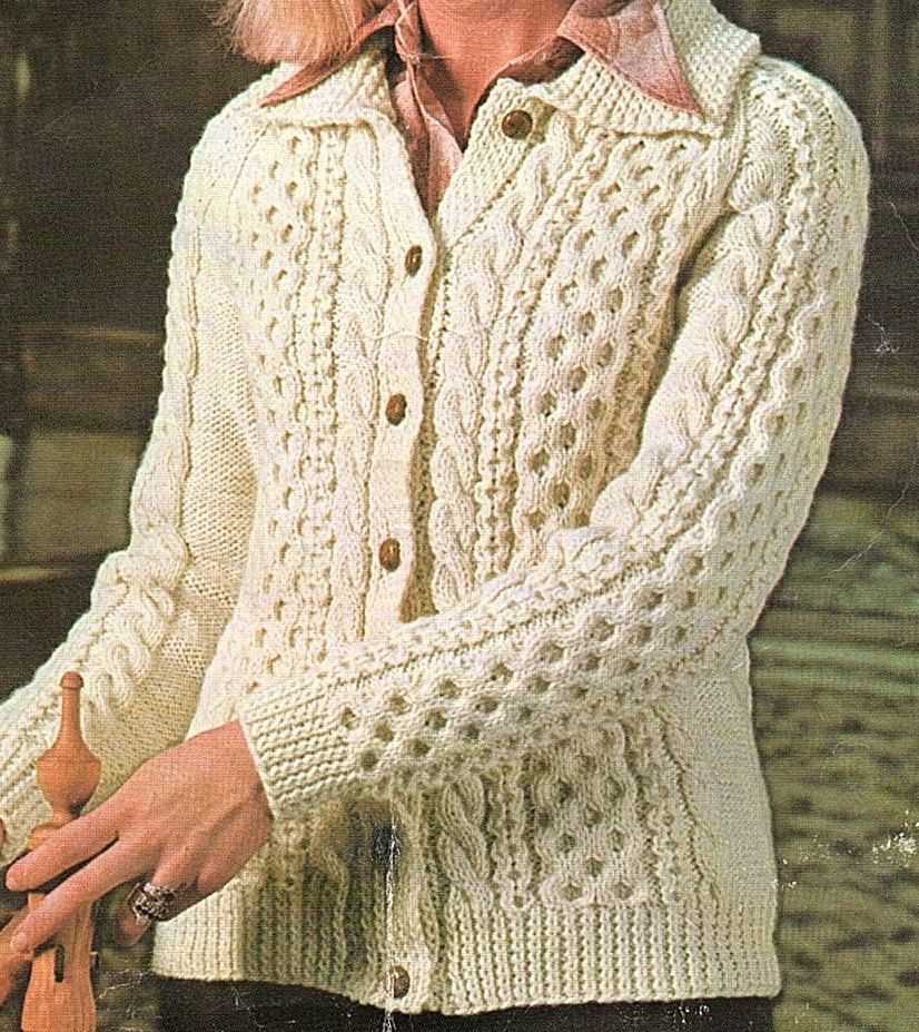 Ladies aran cardigan knitting patterns free